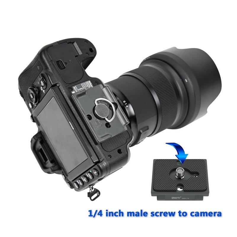 SIOTI 200PL-14 Quick Release Plate to RC/RC2/XPRO, 200PL-14 QR, Compatible for Manfr0tt0 Tripods Head with RC/RC2/XPRO Rapid Connect System (Gray) - Image 3